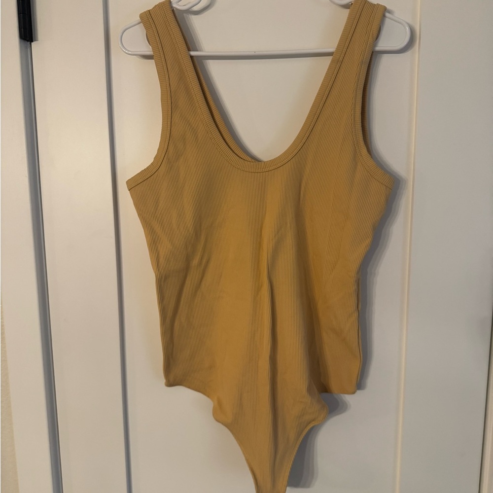 Abercrombie & Fitch Ribbed Mustard Bodysuit